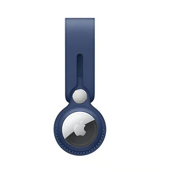 AirTag læder all-inclusive beskyttelsescover, anti-drop og anti-tabt nøglering blue