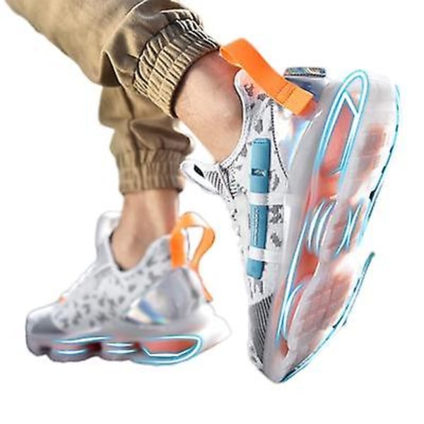 Nya trendiga skor för män Casual i mesh White orange 40