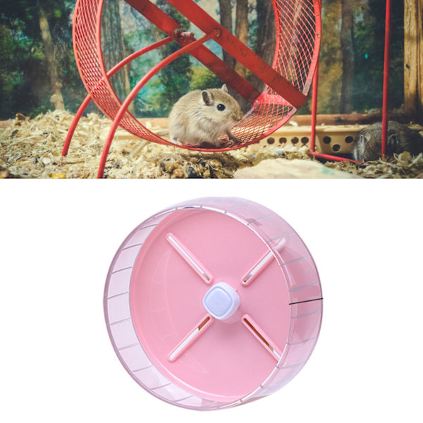 Tyst Hamsterhjul - Leksaker för Smådjur - Hamsterbur - 20cm/7.9in Rosa 0.6