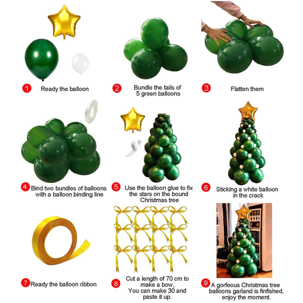 Juletre Ballonger Sett Julekrans Bue Sett