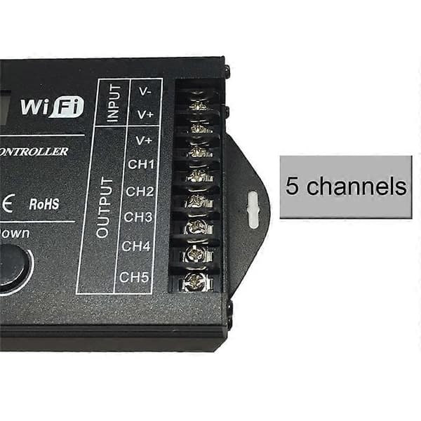 [LCS]DC 12V 24V WiFi RGB Tids-programmerbar LED Controller TC421 5 Kanaler 20A Fælles Anode Programmerbar