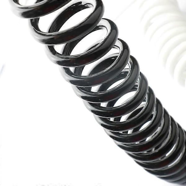 XHX Strand infällbar spiralfjäder expanderbar strömkabel, svart strömkabel, 3m
