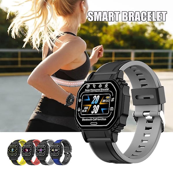 Smart Armbånd Kompatibelt med Bluetooth Opkald Multifunktionelt Vandtæt Sportsur til Voksne White