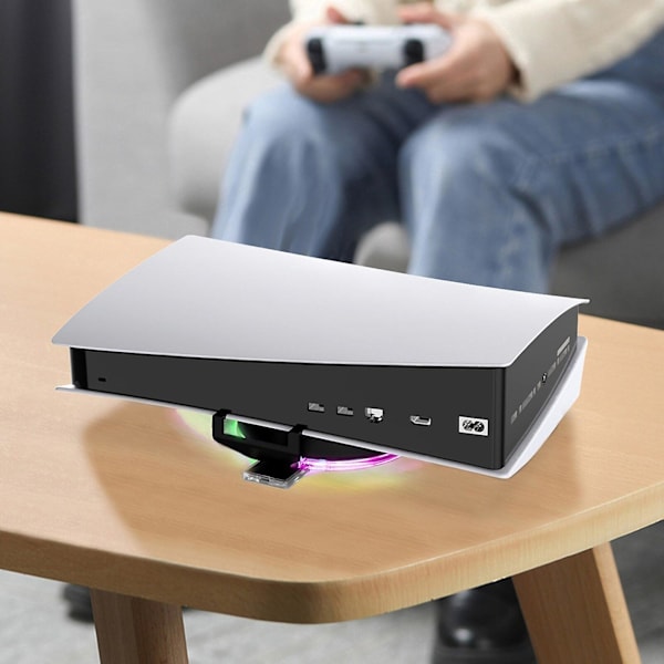 Justerbart RGB-bas LED-atmosfärljusstativ vertikalt horisontellt stationshållare för Sony PS5-värdspelskonsoltillbehör