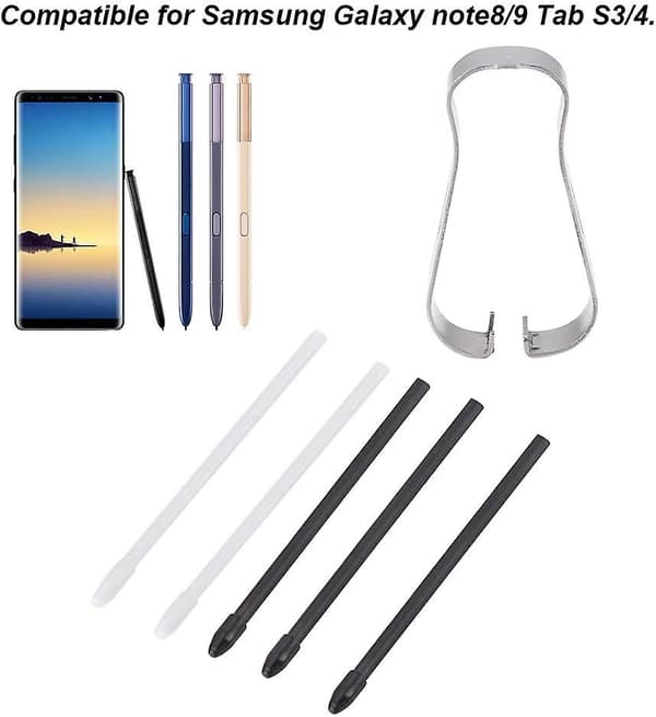 Stylus Pen Refill, fint håndværk, pen-spidser, touch-stylus-spidser, praktisk, kompatibel med Note 8/9 Tab S3/4 (sort)