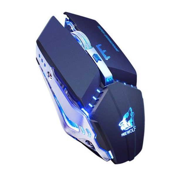 FREE WOLF X11 Trådlös Tyst Gamingmus - Flerfärgad
