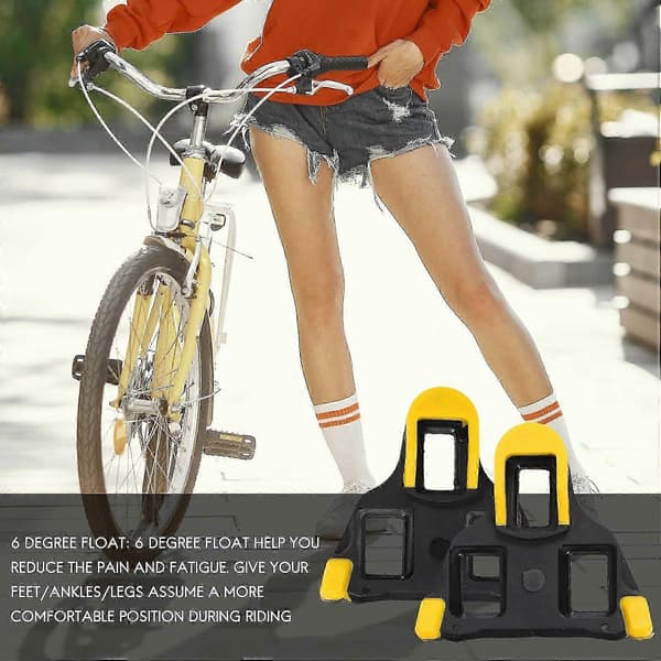 SPD-SL-kompatible cykelklamper med 6° flydejustering Black  yellow