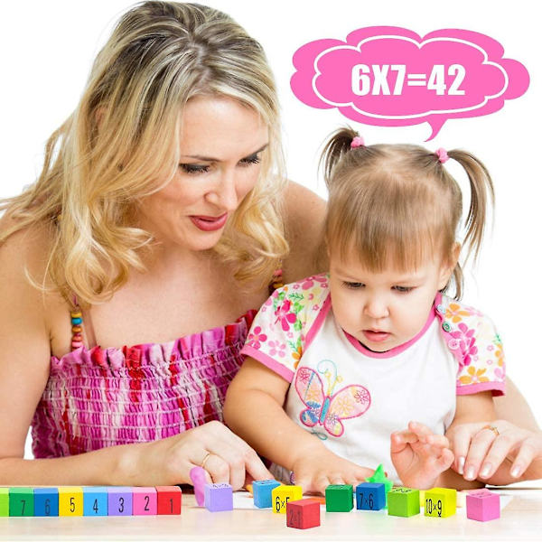 Træ Matematik Legetøj, Træ Multiplikationstabel, Matematik Spil, Træ Multiplikationstabel (a)