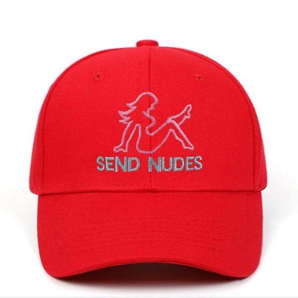 Säädettävä Send Nude -kirjailtu baseball-lippis Red