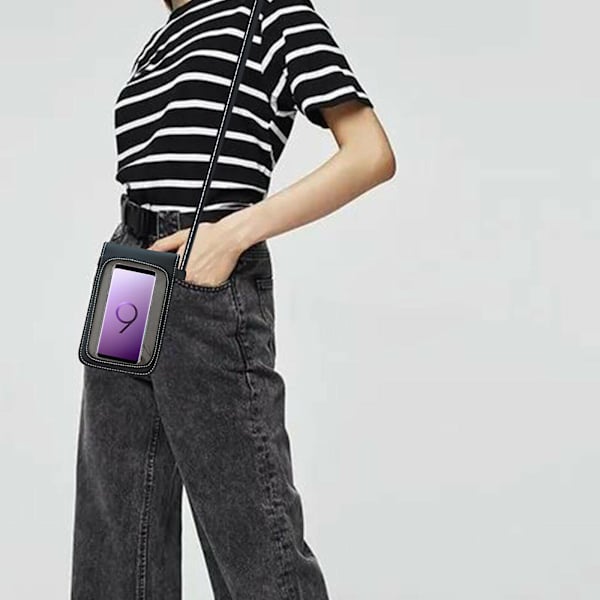 Dame Mobiltelefon Veske Lommebok Skulderveske Crossbody Bag