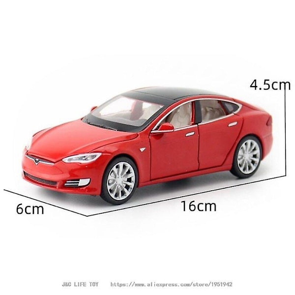 1:32 Tesla MODEL S Legeringsbilmodell Diecasts (Rød)