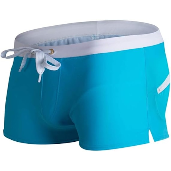 Miesten uimashortsit, miesten uimahousut, hengittävät uimashortsit, housut, yksivärinen, uima-asut, rantashortsit, slim fit, M Blue M