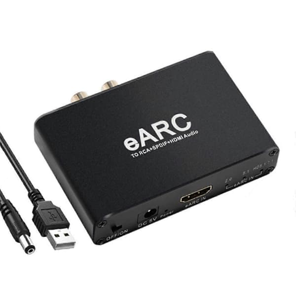 [LCS]HDMI-kompatibel EARC ARC Audio Extractor 192Khz Konverter EARC til RCA Audio Extractor Adapter til DT Black