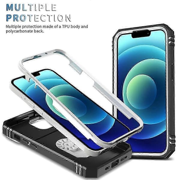 [LCS]Skjutbart Camshield-telefonfodral kompatibelt med iPhone 15 Pro Max_Present kompatibel med G White Black