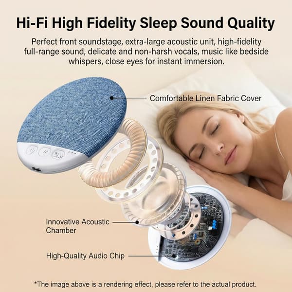 [LCS] Ultralight Pillow Speaker with White Noise and Bluetooth 5.4 for Side Sleepers