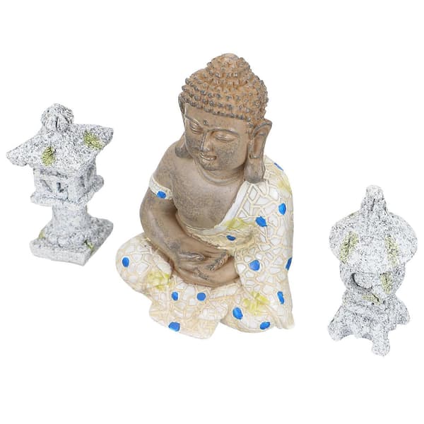 Buddha-figur tempelpynt til dekoration 2 stk. Zen-havehåndværk
