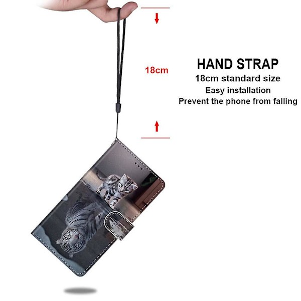 Fodral för Oppo A15/a15s Målat Flipfodral Magnetisk Stängning Katt A