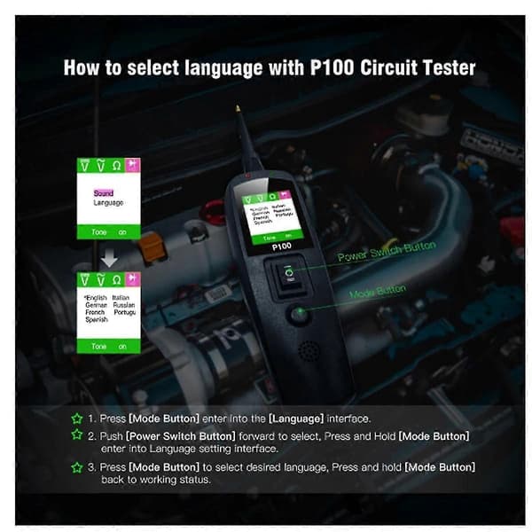 2M Bilkrets Testare Strömkrets Sond Kit Bil Spänning/Resistans Testare 12/24V Diagnostik Black