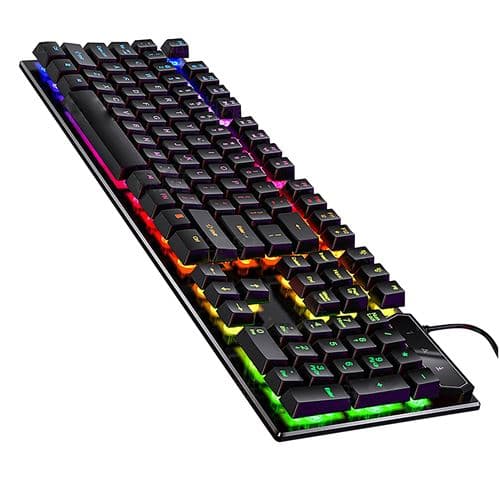 [LCS]USB Kablet Mekanisk 21 Gaming Tastatur - Sort