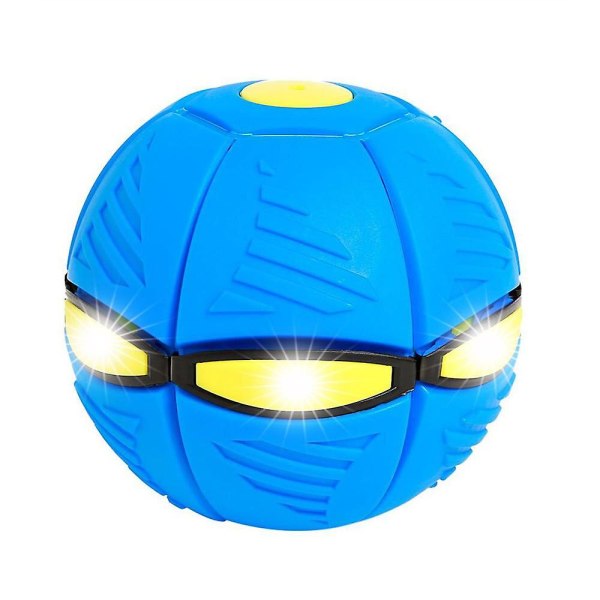 Flygande Ufo platt kasta skiva boll med led ljus Magic Ball leksak Kid utomhus trädgård strand spel Blue