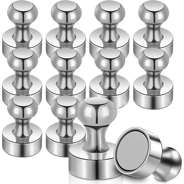 12 kpl Neodyymimagneetteja Jääkaappimagneetit Magneettiset nastat, 12 x 16 mm Pienet magneetit Pyöreät vahvat jääkaappimagneetit aikuisille, valkotaulumagneetti