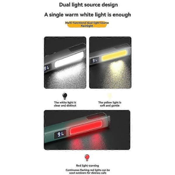 LED Mini lommelykt med penneklemme Mini lommelykt USB-lading Arbeidslys Campinglys A