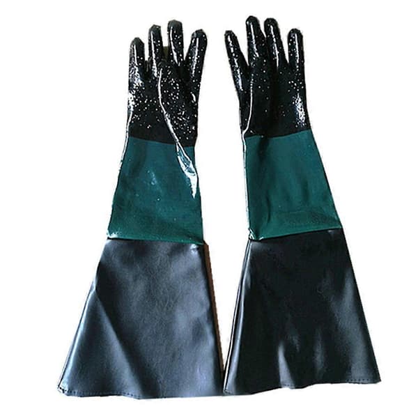 Gummisandbläster Sandblästringshandskar för sandblästringsskåp Säkerhetshandske