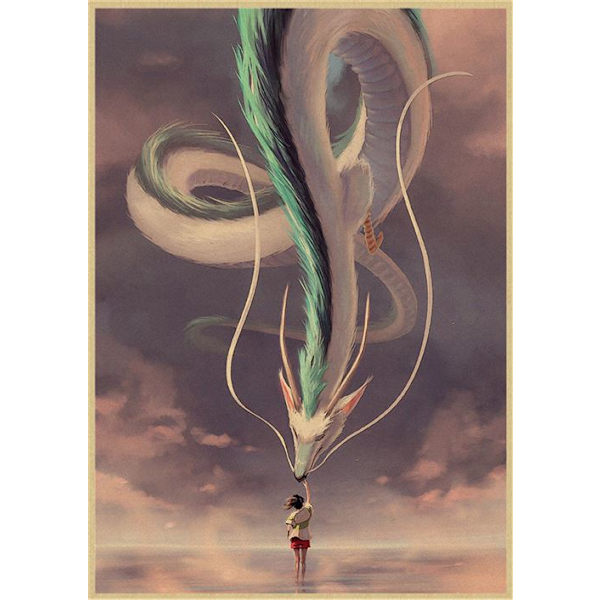 Chihiro og heksene Filmplakat Japansk Hayao Miyazaki Anime Deco