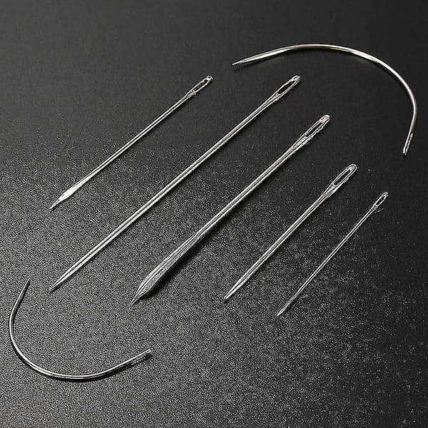 [LCS]7st Klädsel Matta Läder Canvas Reparation Böjda Handsynålar Kit