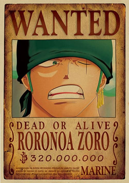 [LCS]One Piece Poster - Efterlyst Zoro - 51 x 36 cm