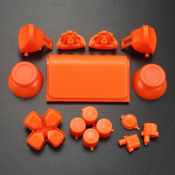 Yuxi komplett set joysticks dpad r1 l1 r2 l2 riktningsknapp abxy knappar jds 040 jds-040 Kompatibel med Sony PS4 Pro Slim-handkontroll Orange