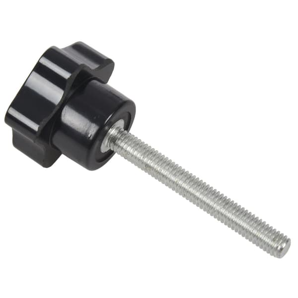 6 stk M6 x 50 mm låsende stjerneformet plasthode med utvendig gjengeknapp Silver Black