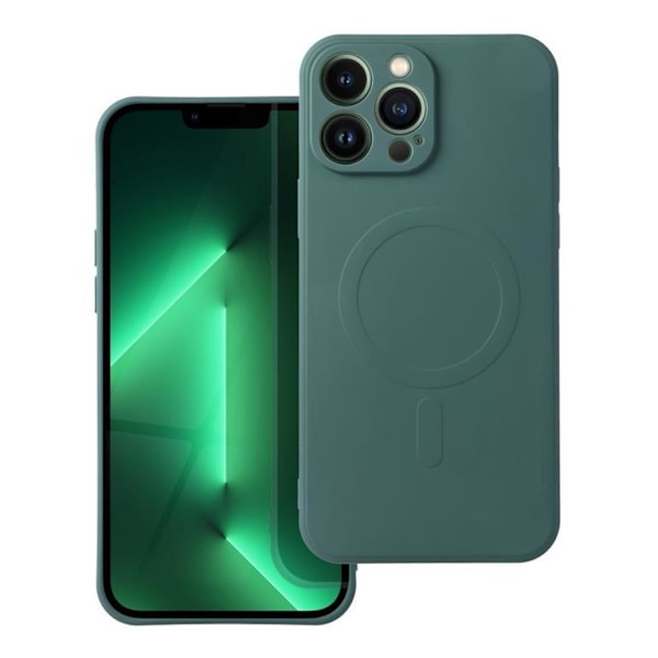 iPhone 13 Pro MagSafe Silikonikuori - Army Green