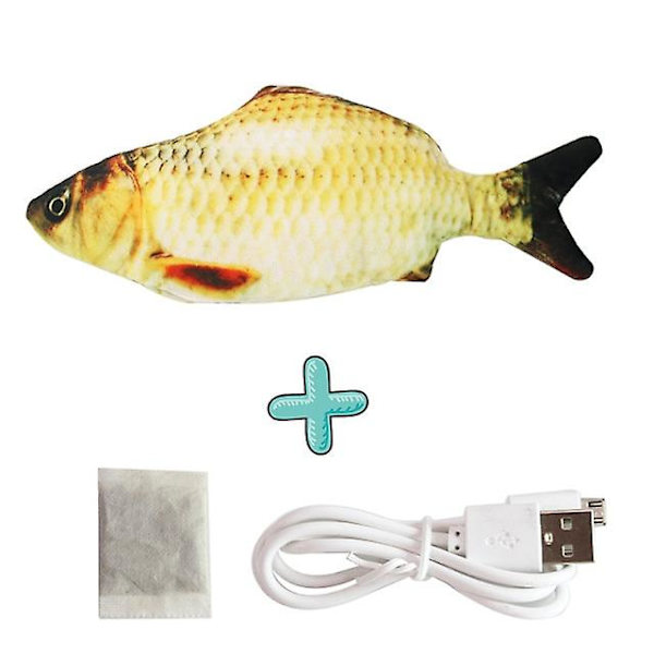 Elektronisk husdjursleksak för katt, elektrisk USB-laddning, simuleringsfiskleksaker för hund katt tugga leka bita tillbehör dropshipping Clownfish