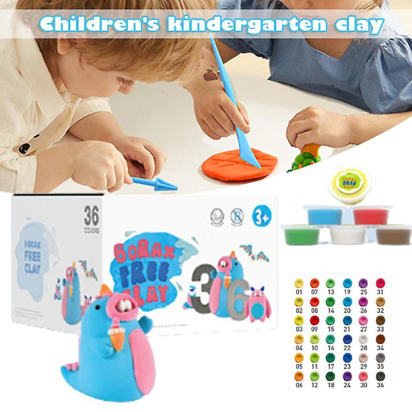 Ultralätt färg Lera 6/24/36 Färg Handgjord gör-det-själv Förälder-barn Interaktion Plasticine Barn 6 Colors