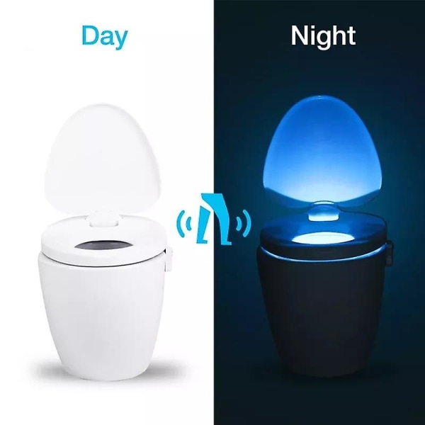 2-pack toalett nattlampor, led skål nattlampa med rörelsesensor aktiverad detektion 8 color