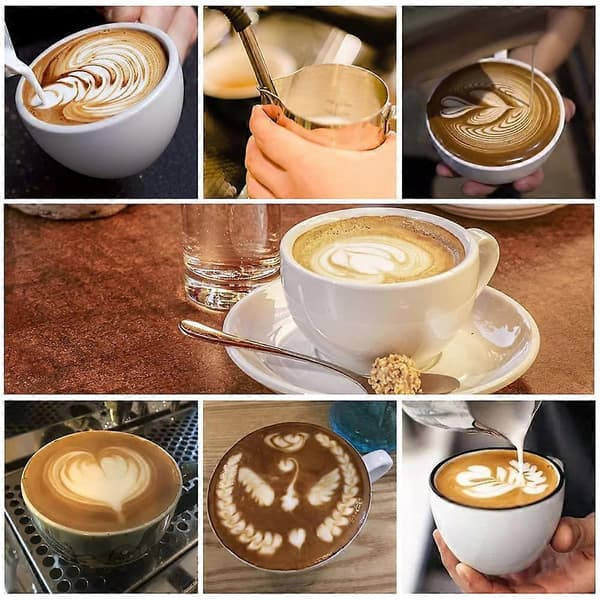 Espresso-dampkander 20 OZ / 600 ml, mælkeskummer i rustfrit stål med måleskala