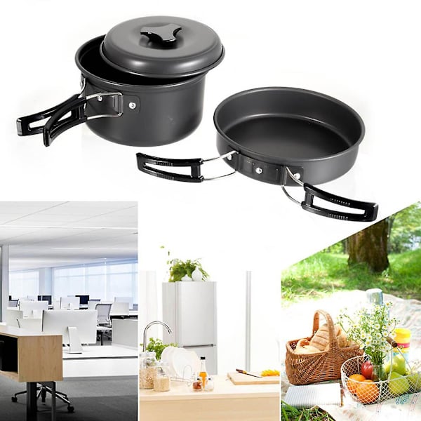 9 st/set Utomhus Camping Köksredskap Mess Kit Utrustning Vandring Bug Out Bag Matlagningsutrustning