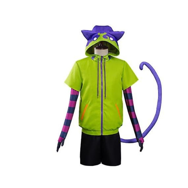 Anime Miya Chinen Cosplay Hooded Zipper Kostym Kort Peruk Hoodie Jacka Svanshandskar Party Outfits costume M