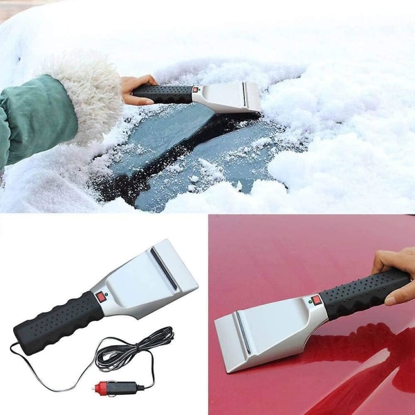 12V Oppvarmet Snø- og Isskrape for Bil, Elektrisk Vintervindusvisker