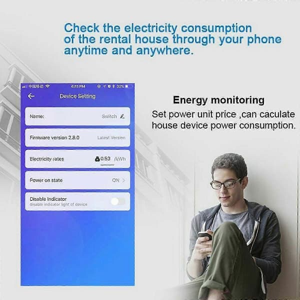 Smart strømbryter DIN-skinne Wifi intelligent strømbryter fjernkontroll FT