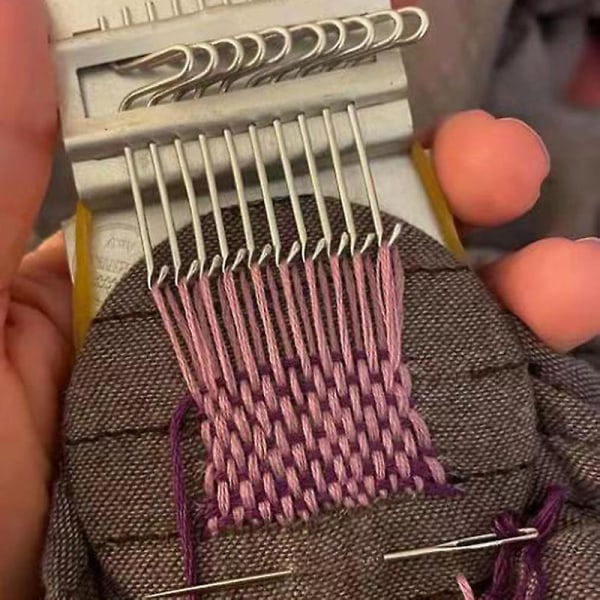 Liten Vev Veveredskap Unik Tre Stoppemaskin Mini Vev for DIY Håndarbeidskurs Pine 12-pin