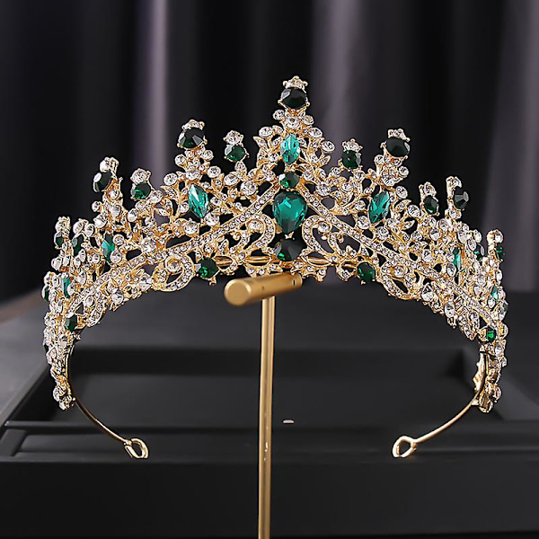 Dame Bryllupskrone Hovedbeklædning Skinnende Rhinestone Hårbøjle Pandehår Fast Hårsløjfe til Bryllupsfest HG829