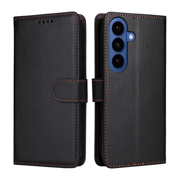 [LCS] Mobile Case for Samsung Galaxy S26 Plus RFID Protection 3 Card Slots Artificial Leather - Black