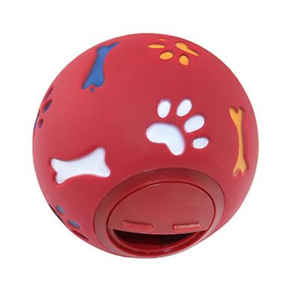 Snackboll med vridknapp, molar för husdjursleksak red 7.5cm