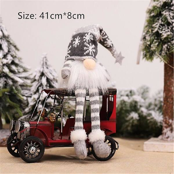 Hyvää Joulua Led Valoisa Kasvoton Metsän Vanha Mies Tonttu Nukke Koriste Navidad Uuden Vuoden Lahja Lasten Nukke Grey long legs