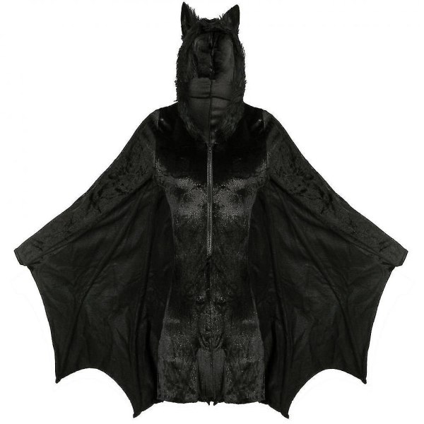 Bat Cozy Black Animal Vuxen Cosplay Vampire Zipper Dress (M)