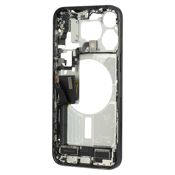 [LCS] For iPhone 15 Pro Max Original Midtre Ramme med Logo Demonterte Originaldeler - Svart Multicolor Black