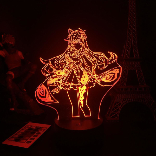 Spel Genshin Impact Keqing 3d Led Night Light Lamp