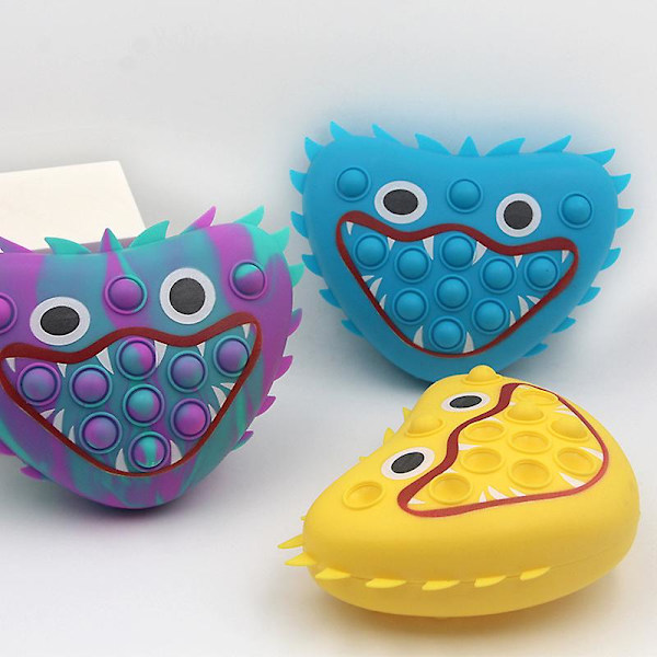 Poppy Playtime Tryck Bubbla Fidget Leksak Portabel Silikon Dekompressionsleksaker Tänkande Träningspussel Blue